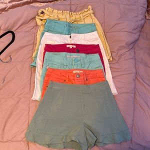 Girls lot 6 shorts 1 skirt